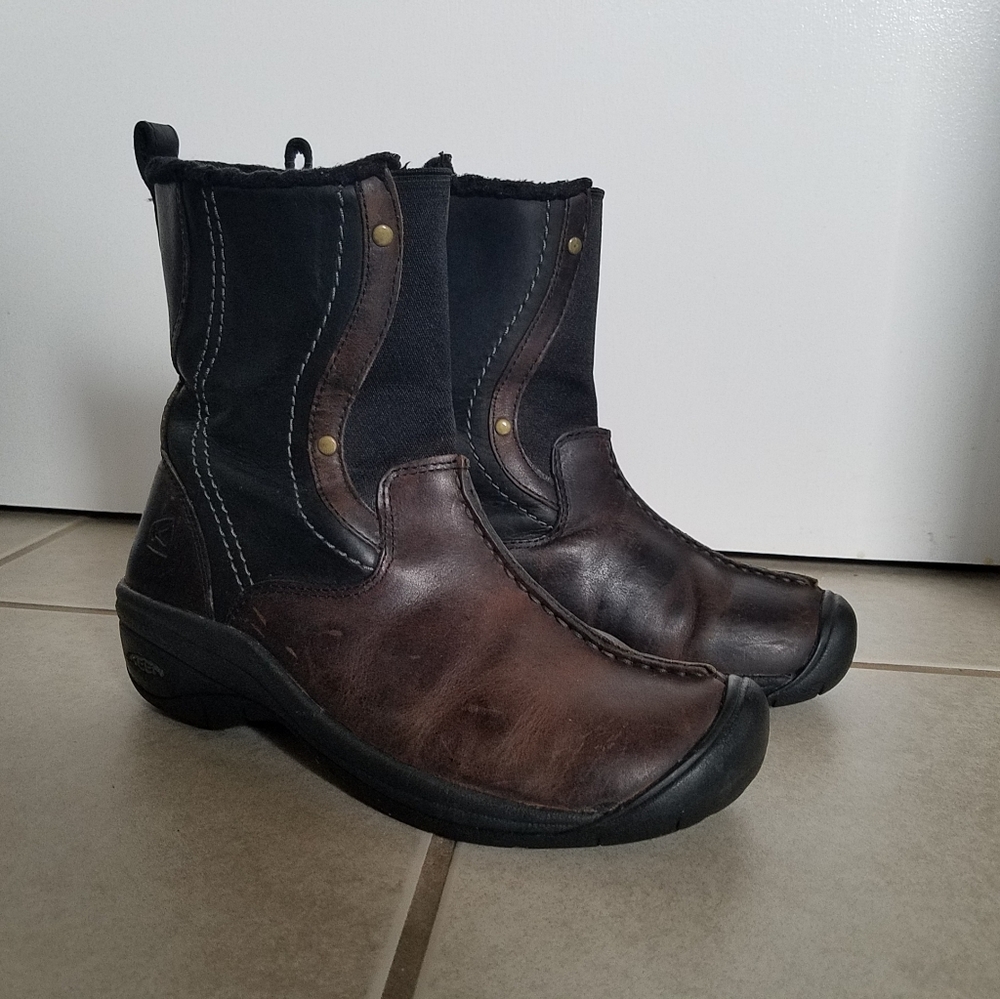 Keen Chester Brown Pull On Leather Winter Boots